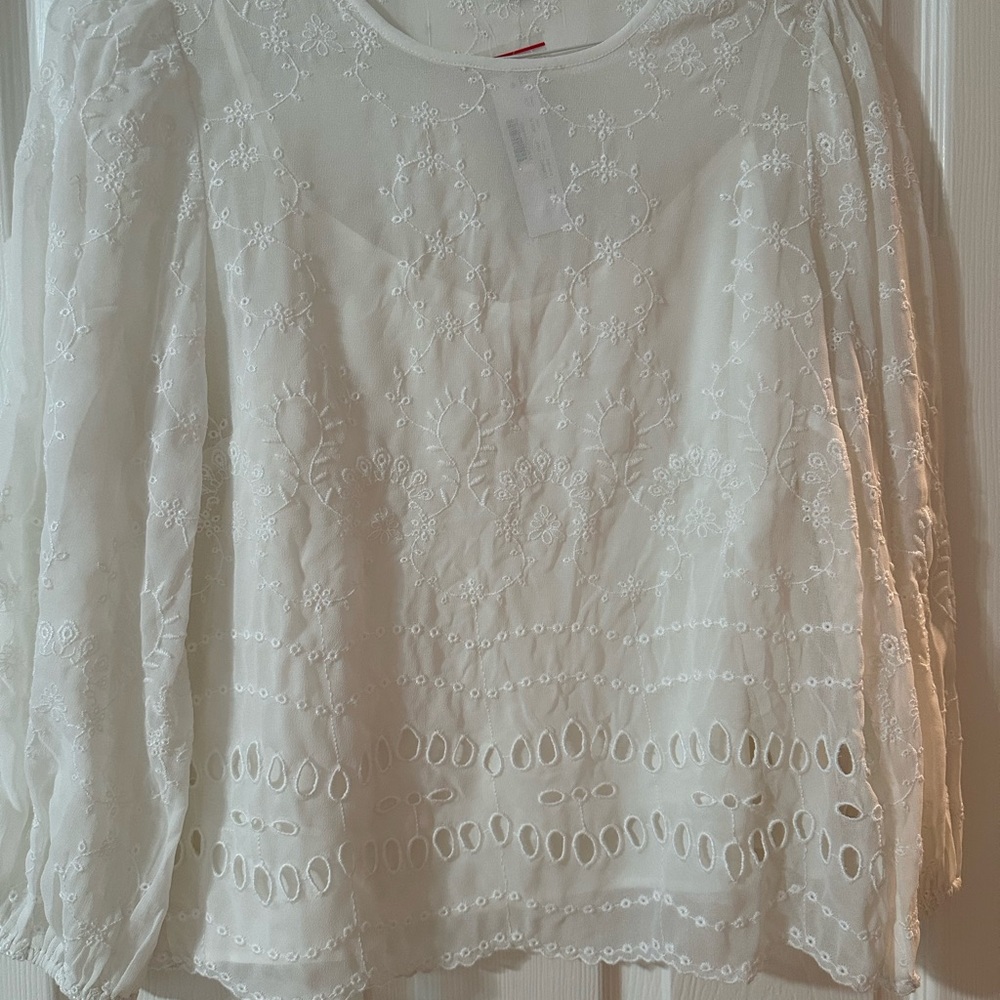 Jcrew medium chiffon overlay top NWT